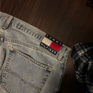vintage 2000s baggy light blue y2k Tommy Jeans